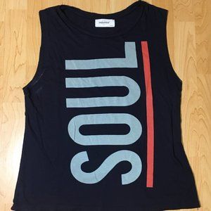 Soulcycle Muscle Tee - Womens Medium, Navy Blue